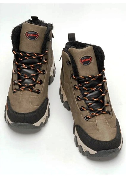 (Jagulep) Içi Yünlü Fermuarlı&bağcıklı Autdoor Bot Kum indirimleri