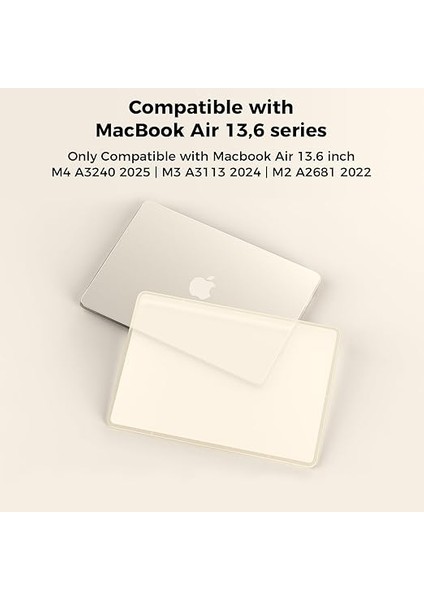 Tpu Kılıf MacBook Air 13 Inç M4 M3 M2 2025 2024 2022 A3240 A3113 A2681, Mac 13.6 ile Uyumlu Sert Kılıf Kırılmaz Çerçeve + Pc Mat Parmak Izi Önleyici - (Sarı Kenar) Mat Yıldız Işık fiyatları