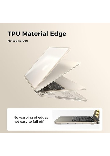 Tpu Kılıf MacBook Air 13 Inç M4 M3 M2 2025 2024 2022 A3240 A3113 A2681, Mac 13.6 ile Uyumlu Sert Kılıf Kırılmaz Çerçeve + Pc Mat Parmak Izi Önleyici - (Sarı Kenar) Mat Yıldız Işık modelleri