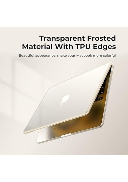 Tpu Kılıf MacBook Air 13 Inç M4 M3 M2 2025 2024 2022 A3240 A3113 A2681, Mac 13.6 ile Uyumlu Sert Kılıf Kırılmaz Çerçeve + Pc Mat Parmak Izi Önleyici - (Sarı Kenar) Mat Yıldız Işık indirimleri