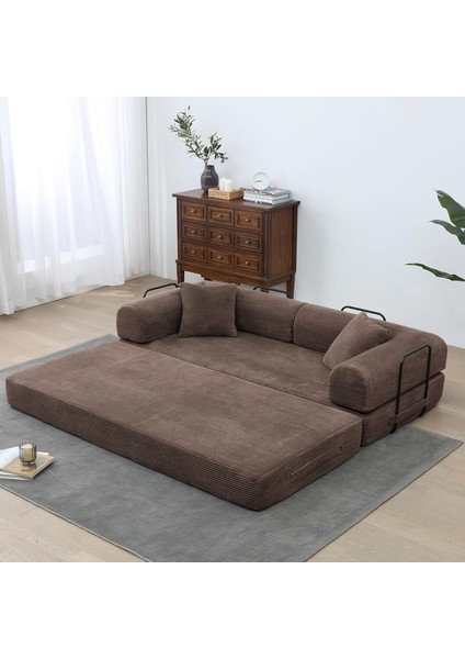 Yataklı Çekyat,katlanabilir Yataklı Kanepe,oturma Odası,l Şeklinde Kolçaklı Kanepe 90X200 cm