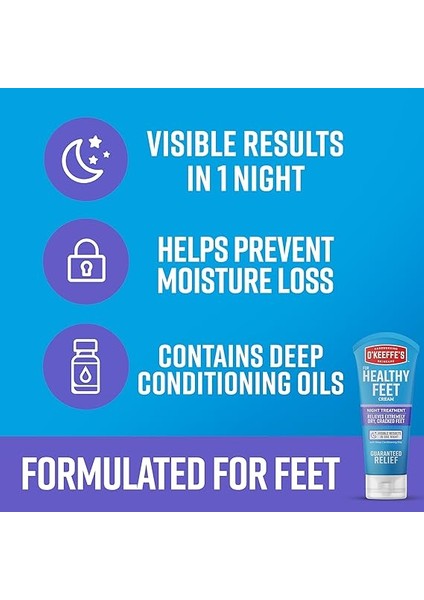 Sağlıklı Ayaklar Için Gece Bakımı Ayak Kremi - 3 Oz Tüp (1 Paket) - Aşırı Çatlak, Kuru Ayaklar, Cilt Bakımını Onarmak Için Gecelik Rahatlama Garantisi modelleri
