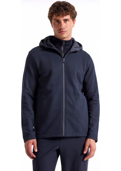 Kapüşon Yaka Düz Lacivert Erkek Sweatshırt F5WM-SWT 2249