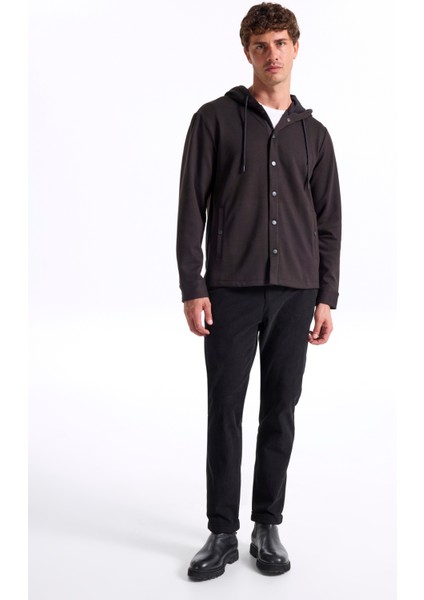 Kapüşon Yaka Düz Siyah Erkek Sweatshırt F5WM-SWT 2881 fiyatları