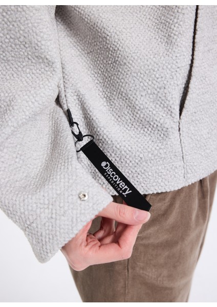 D5WL-SWT3589 Bej Dik Yaka Relaxed Düz Kadın Sweatshırt indirimleri