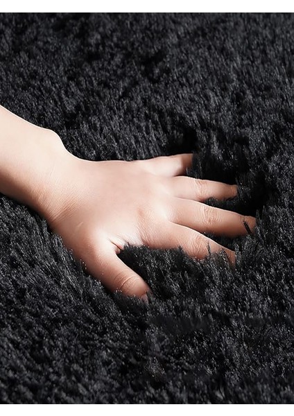Siyah Post Peluş Yumuşak Yıkanabilir Kaymaz Dot Taban Antibakteriyel Salon Koridor Çocuk Halısı indirimleri