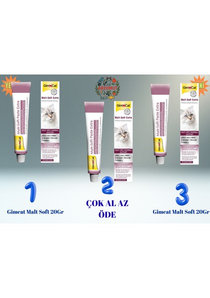Tüy Yumağı Önleyici Gimcat Malt Soft 20GR x 3 Adet