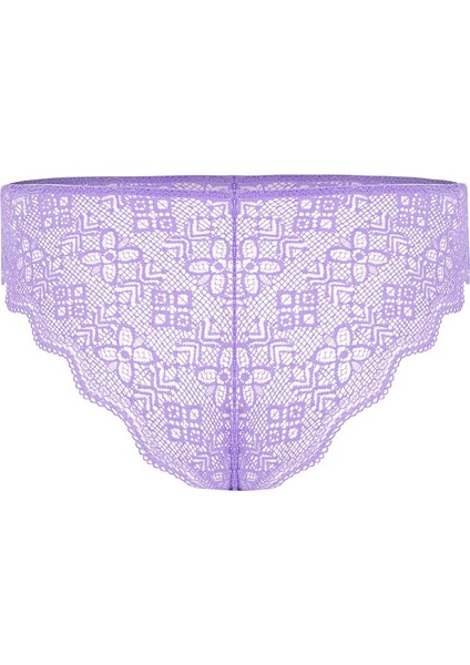 Anna 2736 Dantelli Dekolte Sütyen ve Külot Takımı- Dolgusuz Lila