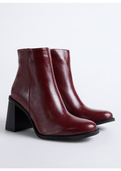 Bordo Kadın Topuklu Bot Block-Bella fiyatları