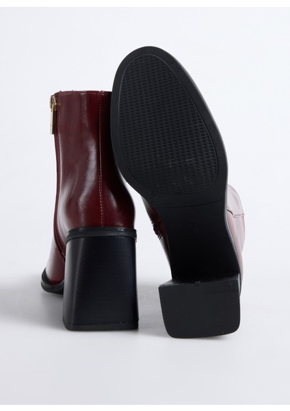 Bordo Kadın Topuklu Bot Block-Bella fırsatları