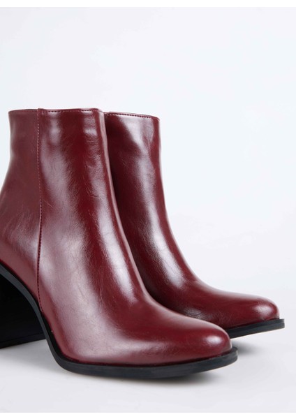 Bordo Kadın Topuklu Bot Block-Bella indirimleri