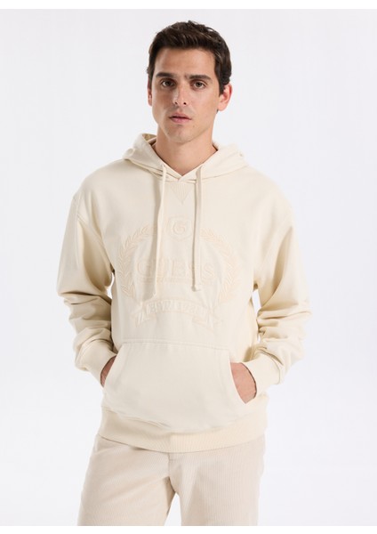 Kapüşon Yaka Ekru Erkek Sweatshırt M5BQ21KCNY4-G1CV Tyler Erkek Sweats