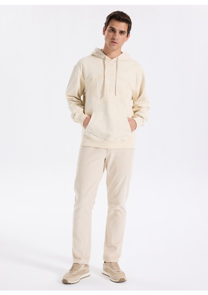 Kapüşon Yaka Ekru Erkek Sweatshırt M5BQ21KCNY4-G1CV Tyler Erkek Sweats fiyatları