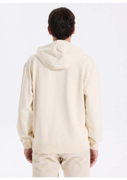 Kapüşon Yaka Ekru Erkek Sweatshırt M5BQ21KCNY4-G1CV Tyler Erkek Sweats indirimleri