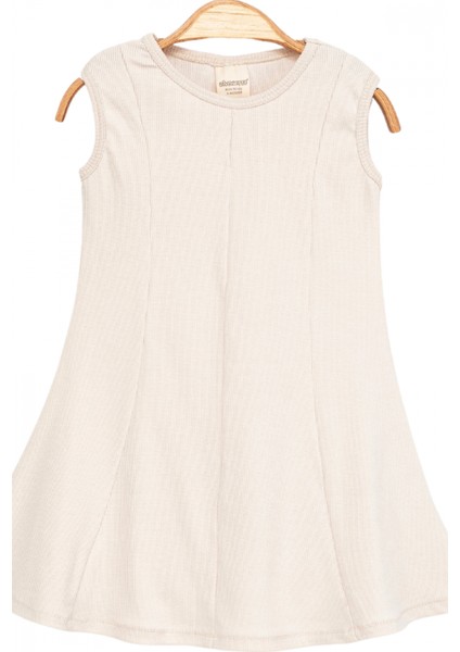 Kız Çocuk %100 Pamuk 2’li Set Kolsuz Kaşkorse Açık Pembe ve Ekru Elbise fiyatları