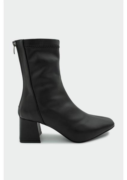 Dixi Siyah Deri Küt Burun Streç Bot modelleri