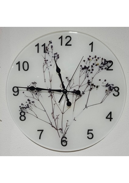 Epoksi Duvar Saati 37 cm Gerçak Cipso Detaylı Ultra Sessiz