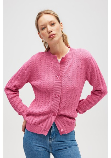 Zoey Mini Kabartma Örgülü Triko Hırka - Şeker Pembe fiyatları