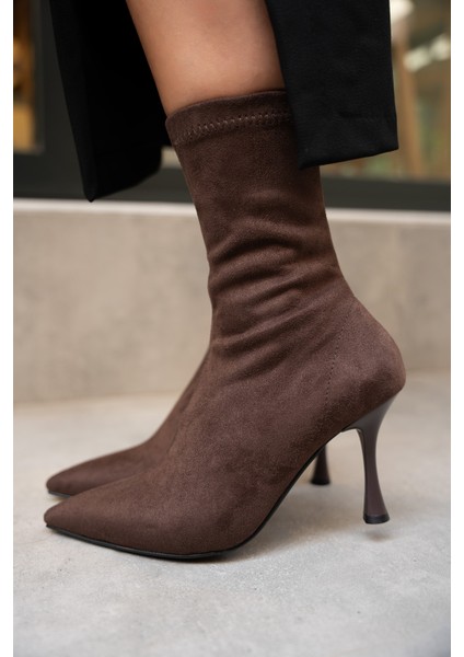 Prino Acı Kahve Süet Streç Bot