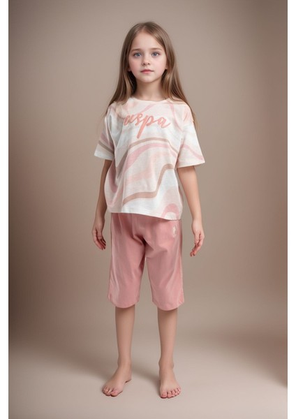 Kız Çocuk %100 Pamuklu Günlük T-Shirt & Şort Ikili Takım US01.LL.01.P4.O008