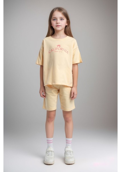 Kız Çocuk Giyim %100 Pamuk T-Shirt & Şort Ikili Takım LL.P01.O2.L01.007