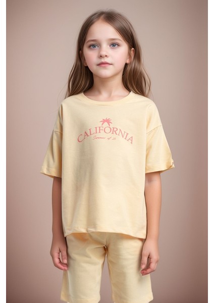 Kız Çocuk Giyim %100 Pamuk T-Shirt & Şort Ikili Takım LL.P01.O2.L01.007 fiyatları