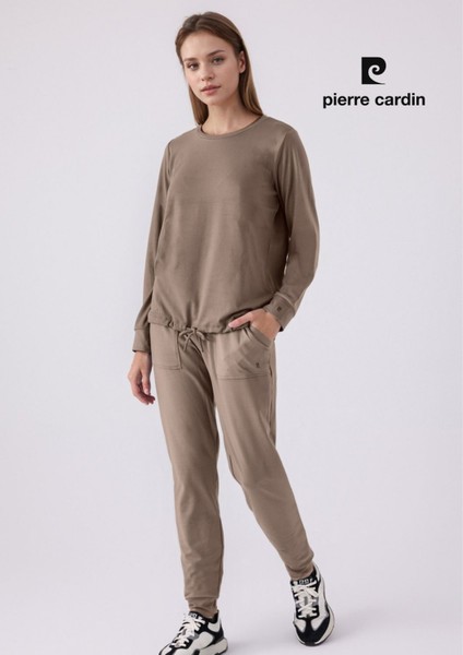 Kadın Ev Giyim Uzun Kollu Vizon Pijama Takımı L1.PC.892.5.001