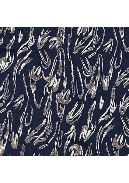 Simli Çiçek Desenli Lacivert Zemin Likralı Viskon Penye Kumaş - 180 cm En modelleri