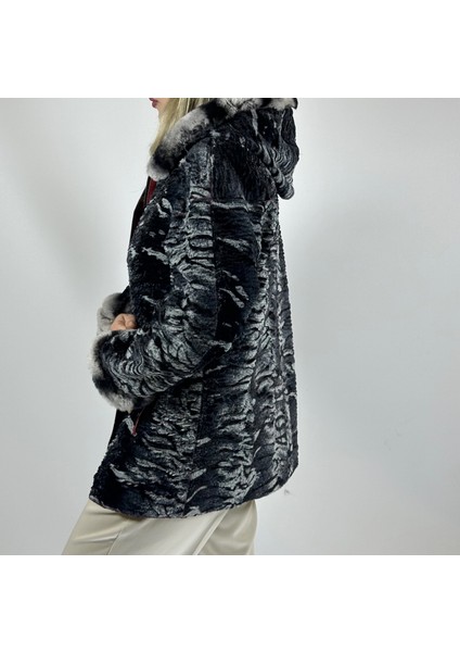 Çift Taraflı Giyilebilir Kadın Deri Mont 176 modelleri