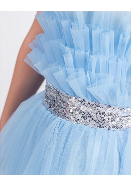 Sapes Model Sırt Gipeli Tüllü Kız Çocuk Askılı Saten Abiye MNK0618 fiyatları