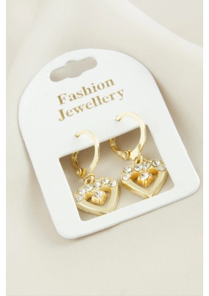 Ay Yıldız Taşlı Küpe