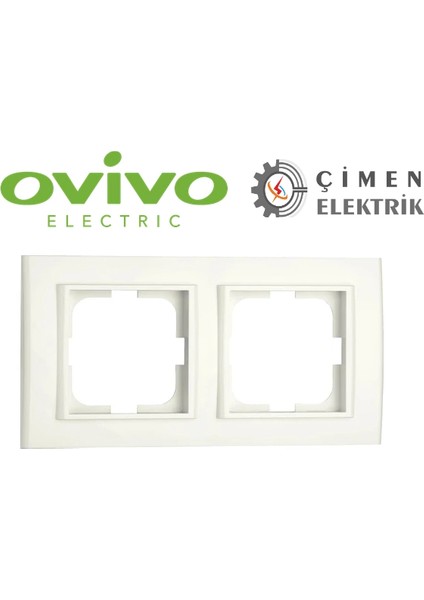 Beyaz Ikili Çerçeve - Priz ve Anahtar Için Uyumlu Çerçeve fiyatları