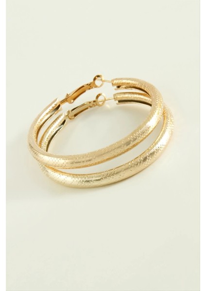 Noktalı Boru Halka Küpe 3,5 cm