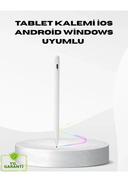 Buğz Type-C Şarjlı Dokunmatik Kalem – Ipad, iPhone ve Android Uyumlu, Sessiz Çalışan