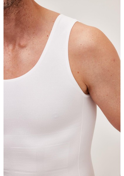 Erkek Süper Slim Fit Extra Dar Kesim Lastikli beyaz Atlet Korse modelleri