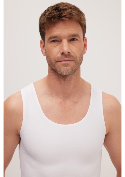 Erkek Süper Slim Fit Extra Dar Kesim Lastikli beyaz Atlet Korse fırsatları