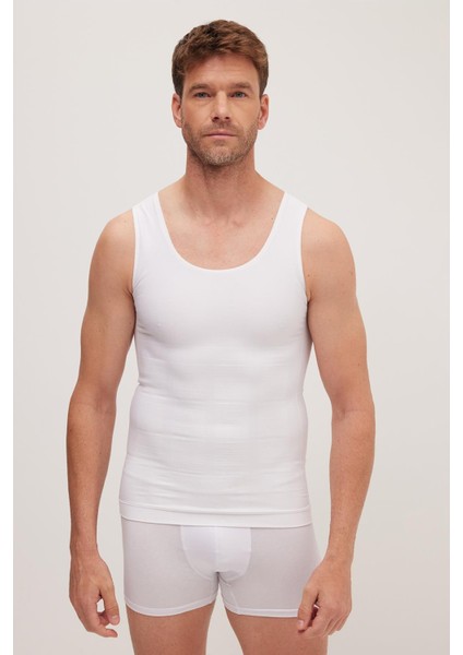 Erkek Süper Slim Fit Extra Dar Kesim Lastikli beyaz Atlet Korse indirimleri