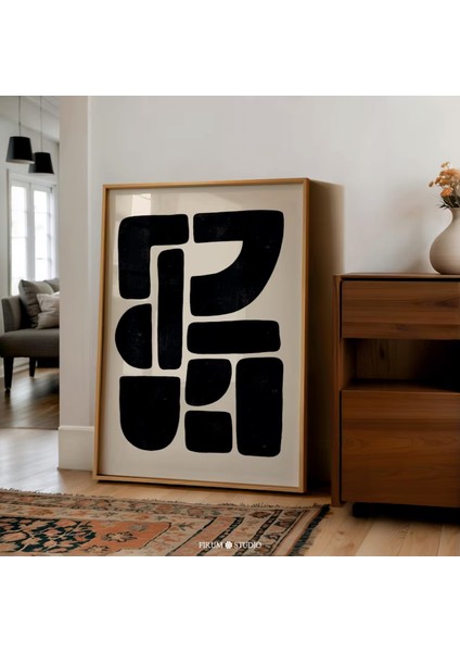 (Çerçevesiz) Geometrik Desenli Duvar Dekoru Tekli Poster