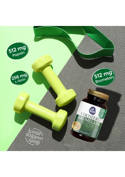 Bromelain-Papain-L-Sistin İçeren Gıda Takviyesi