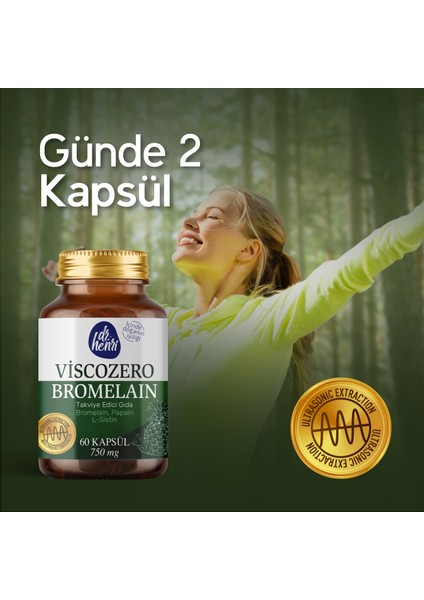 Bromelain-Papain-L-Sistin İçeren Gıda Takviyesi