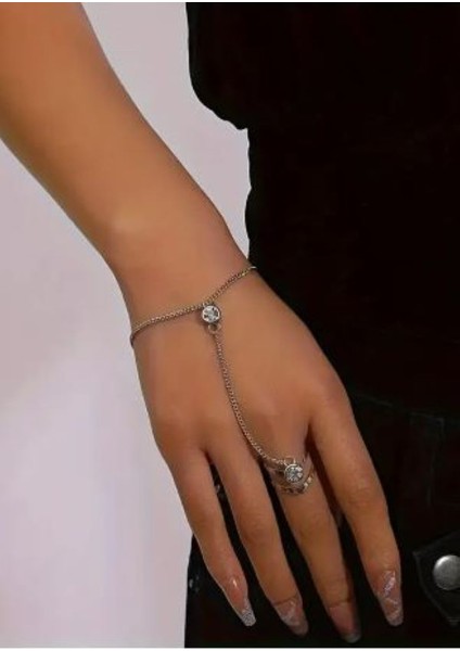 Gümüş Rengi Taşlı Şahmeran