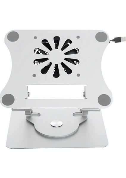 J41 360° Döner Metal Fanlı Notebook Stand, Açık Gri modelleri