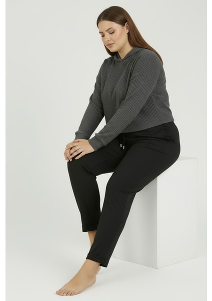 Duble Paça Büyük Beden Eşofman Altı Siyah 2020 fiyatları