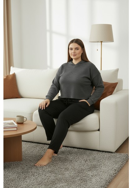 Duble Paça Büyük Beden Eşofman Altı Siyah 2020 fırsatları