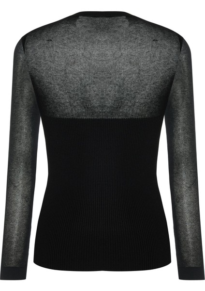 Transparan Detaylı Triko Bluz 26W10863 fiyatları