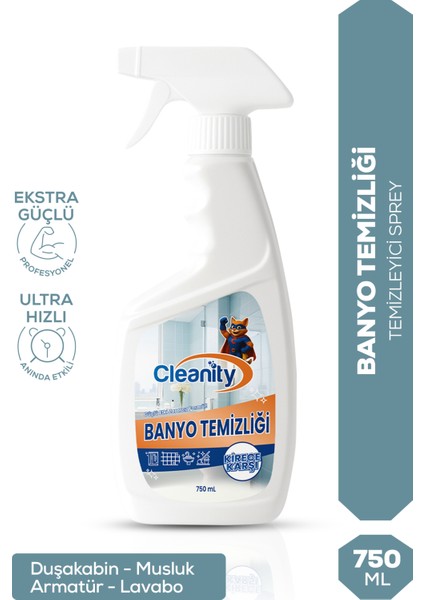 Banyo Temizliği 750 ml | Kireç, Sabun ve Su Lekelerine Karşı Etkili Banyo Temizleyici