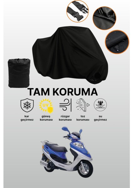 Siyah Kanuni Trex 125 Uyumlu Motor Branda, Koruyucu Örtü, Motosiklet Brandası