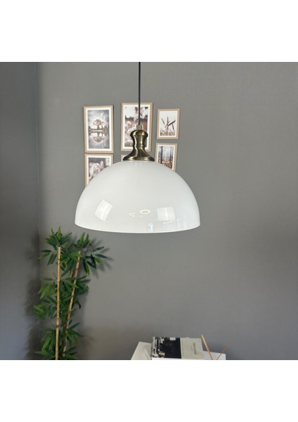 Linate Beyaz Tokmak Başlık Avize Tekli Sarkıt Salon Kuaför Dekoratif Aydınlatma modelleri