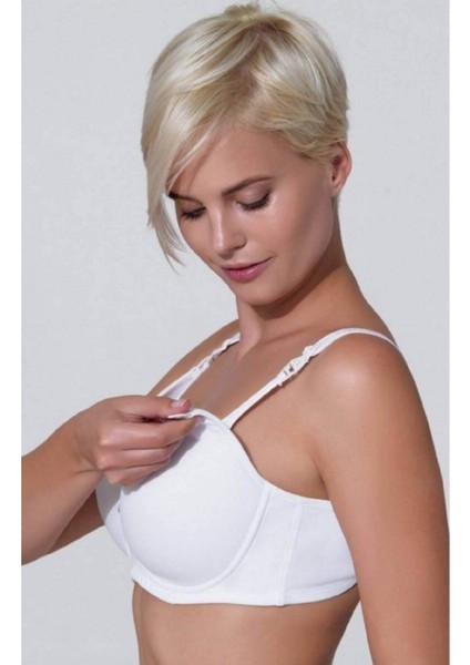Kadın Beyaz Süngerli Kaplı Lohusa Emzirme Sütyeni 4950