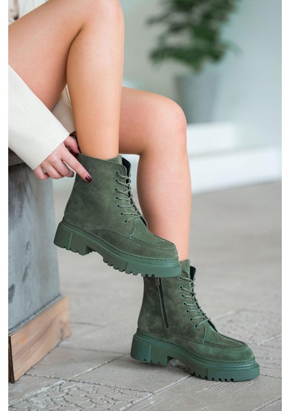 Patrick Kadın Hakiki Deri Süet Postal Yeşil modelleri